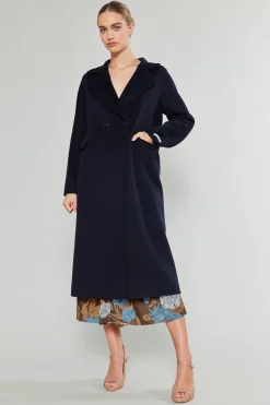 Current Air Double Breasted Wool Coat DARKNAVY Best