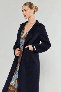 Current Air Double Breasted Wool Coat DARKNAVY Best