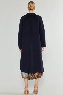 Current Air Double Breasted Wool Coat DARKNAVY Best