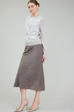 Current Air Floral Applique Sweater LIGHTBEIGE Online
