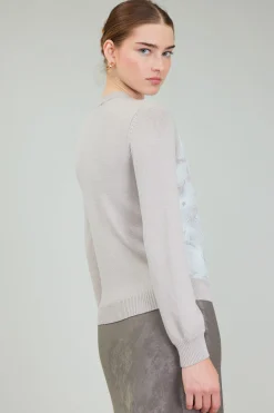 Current Air Floral Applique Sweater LIGHTBEIGE Online