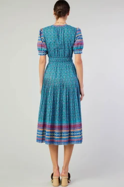 Current Air Floral Bohemian Midi Dress BLUEMLT Clearance