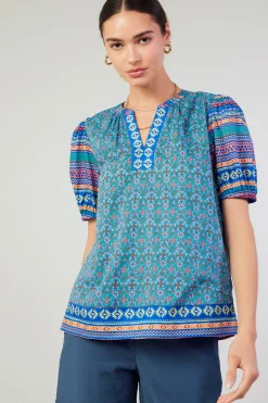 Current Air Floral Bohemian Top BLUEMLT Discount