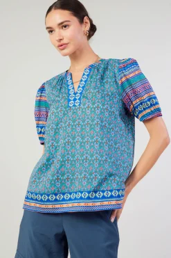 Current Air Floral Bohemian Top BLUEMLT Discount