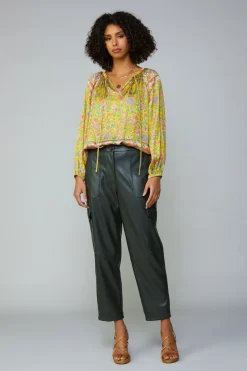 Current Air Floral Border Print Raglan Blouse YELLOWMLT Hot