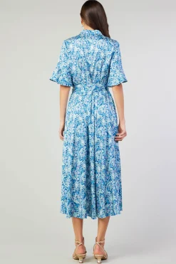 Current Air Floral Buttondown Shirt Dress BLUEMLT Discount
