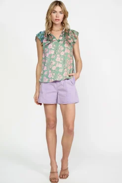 Current Air Floral Gradient Ruffled Blouse FLORALGREENMLT Fashion
