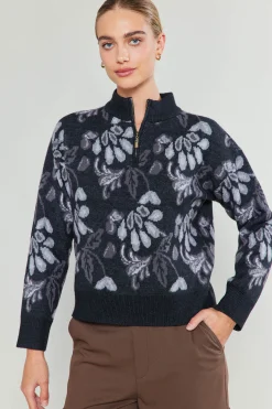 Current Air Floral Jacquard Sweater BLACKMLT Clearance