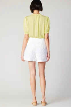 Current Air Floral Lace Shorts WHITE Clearance