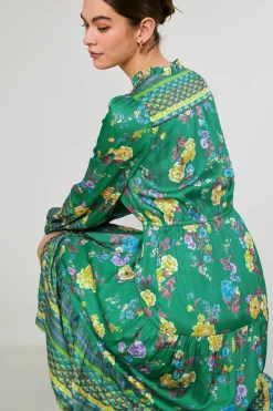 Current Air Floral Motif Buttondown Dress GREENFLORALMLT Clearance