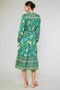 Current Air Floral Motif Buttondown Dress GREENFLORALMLT Clearance