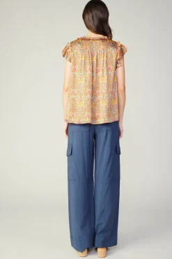 Current Air Floral Nouveau Blouse ORANGEMLT Hot