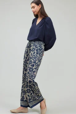 Current Air Floral Patterned Pull On Pants BLUEMLT Best