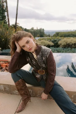Current Air Floral Patterned Sweater Jacket DARKFLORAL Best