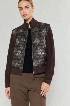 Current Air Floral Patterned Sweater Jacket DARKFLORAL Best