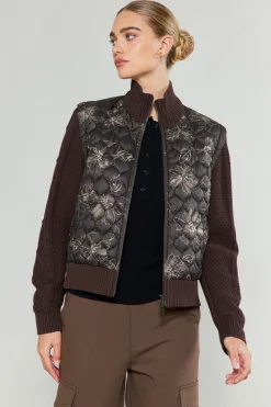 Current Air Floral Patterned Sweater Jacket DARKFLORAL Best