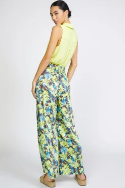 Current Air Floral Print Wide Pants LIMEFLORAL Best