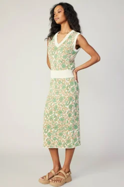 Current Air Floral Sweater Vest GREENMLT Hot
