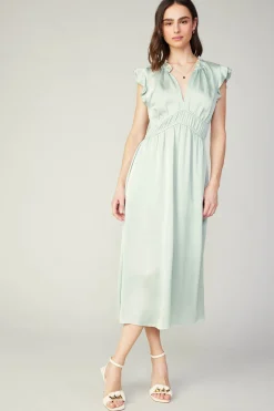 Current Air Florence Ruffled Midi Dress SILVERSAGE Sale