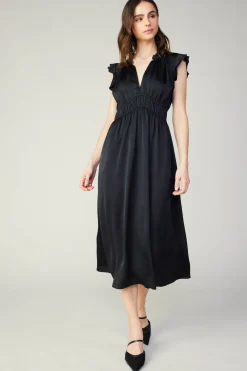 Current Air Florence Ruffled Midi Dress BLACK Sale