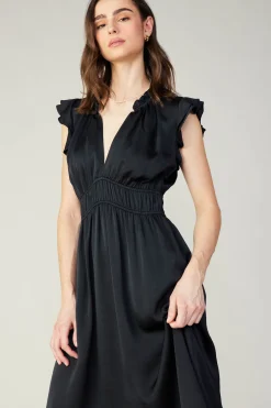 Current Air Florence Ruffled Midi Dress BLACK Sale