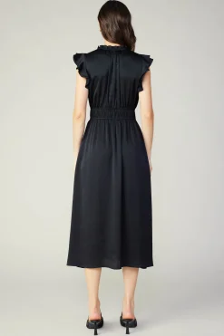 Current Air Florence Ruffled Midi Dress BLACK Sale