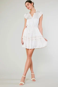 Current Air Flutter Sleeve Mini Dress PEARL Clearance