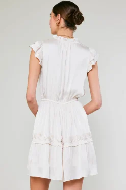 Current Air Flutter Sleeve Mini Dress PEARL Clearance