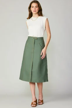 Current Air Front Slit Midi Skirt SAGE Hot