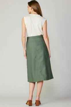 Current Air Front Slit Midi Skirt SAGE Hot