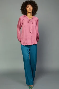 Current Air Gathered Bow Tie Blouse MULBERRY Online