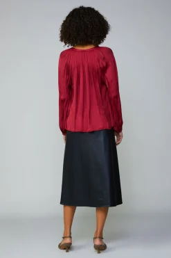 Current Air Gathered Splitneck Blouse RUBY Discount
