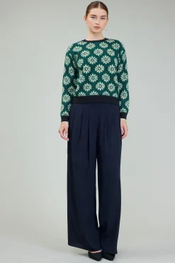 Current Air Geo Floral Pullover Sweater GREENMLT Clearance