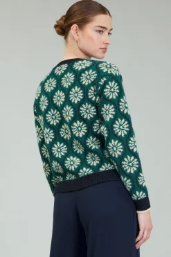Current Air Geo Floral Pullover Sweater GREENMLT Clearance