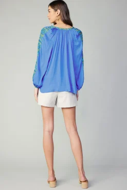 Current Air Geometric Patterned Blouse BLUE Fashion