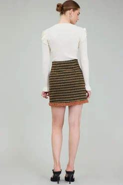 Current Air Houndstooth Mini Skirt MLT Discount