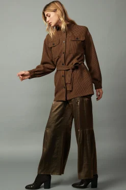 Current Air Houndstooth Oversized Jacket TOFFEE Best