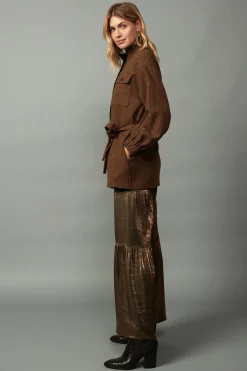 Current Air Houndstooth Oversized Jacket TOFFEE Best