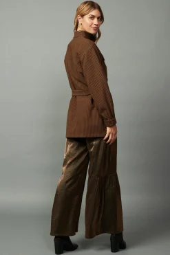 Current Air Houndstooth Oversized Jacket TOFFEE Best