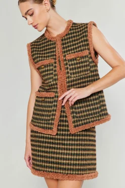Current Air Houndstooth Vest MLT Fashion
