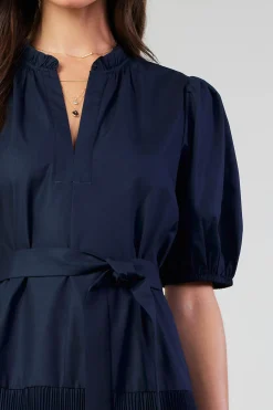 Current Air Ilana Pleated Midi Dress NAVY Online