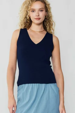 Current Air Knit Tank Top NAVY Hot