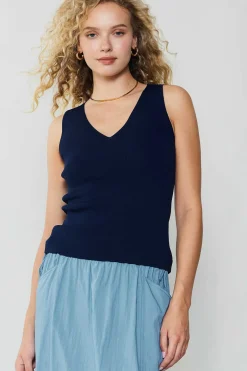 Current Air Knit Tank Top NAVY Hot