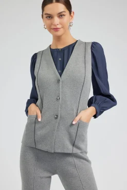 Current Air Knit Vest HEATHERGREY Online