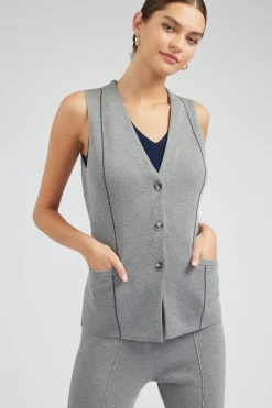 Current Air Knit Vest HEATHERGREY Online