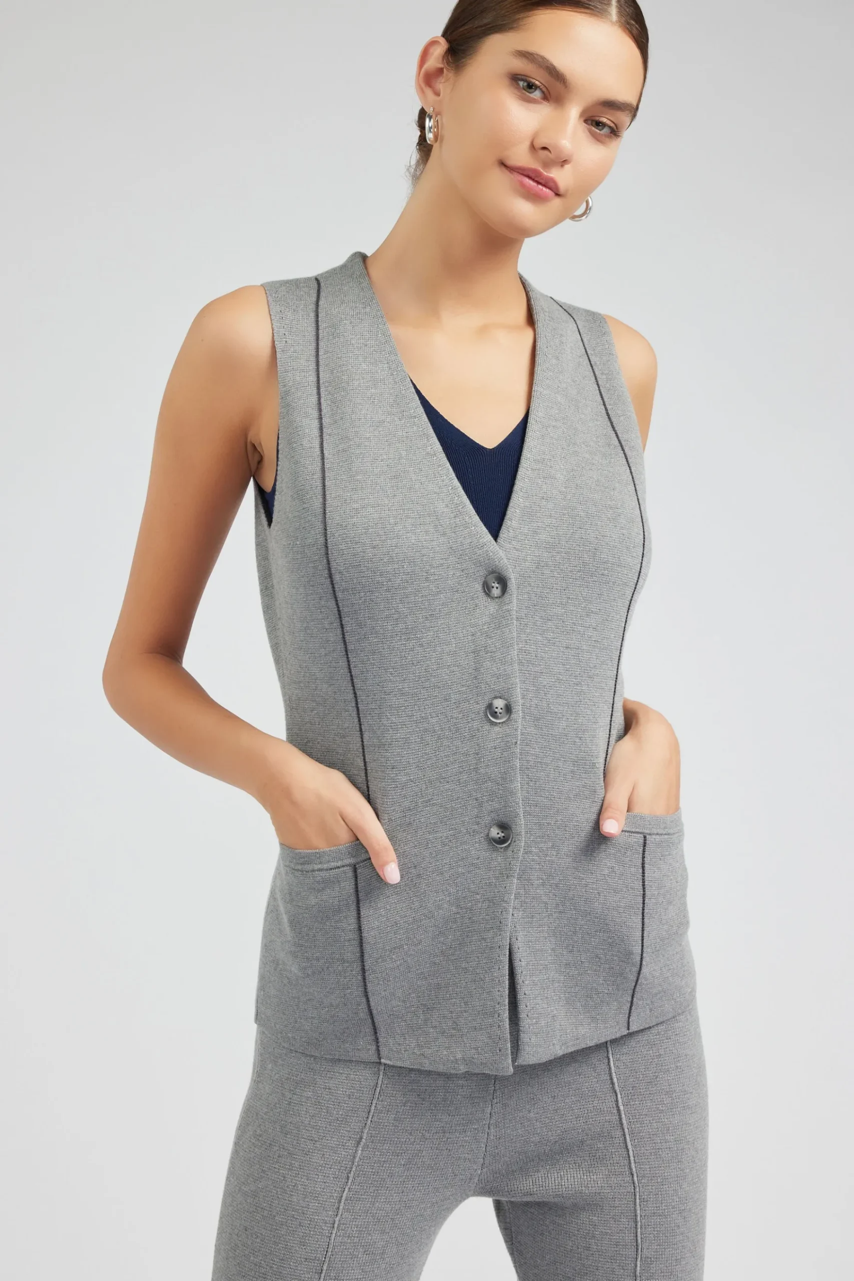 Current Air Knit Vest HEATHERGREY Online
