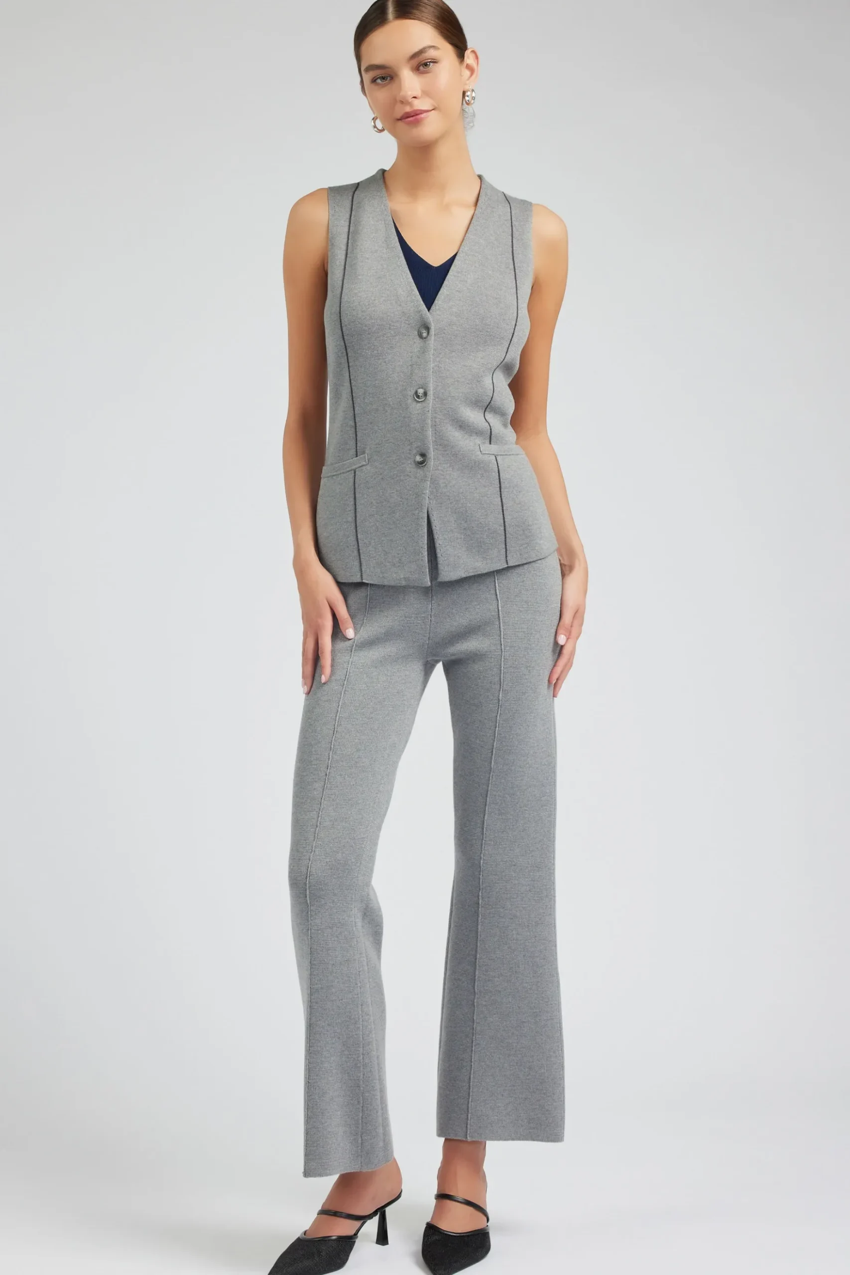 Current Air Knit Vest HEATHERGREY Online
