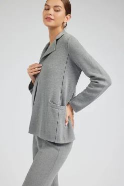 Current Air Knitted Blazer HEATHERGREY Sale