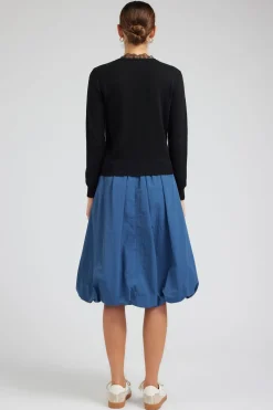 Current Air Lace Detail Sweater Top BLACK Outlet