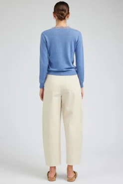 Current Air Lace Detail Sweater Top SOFTBLUE Clearance